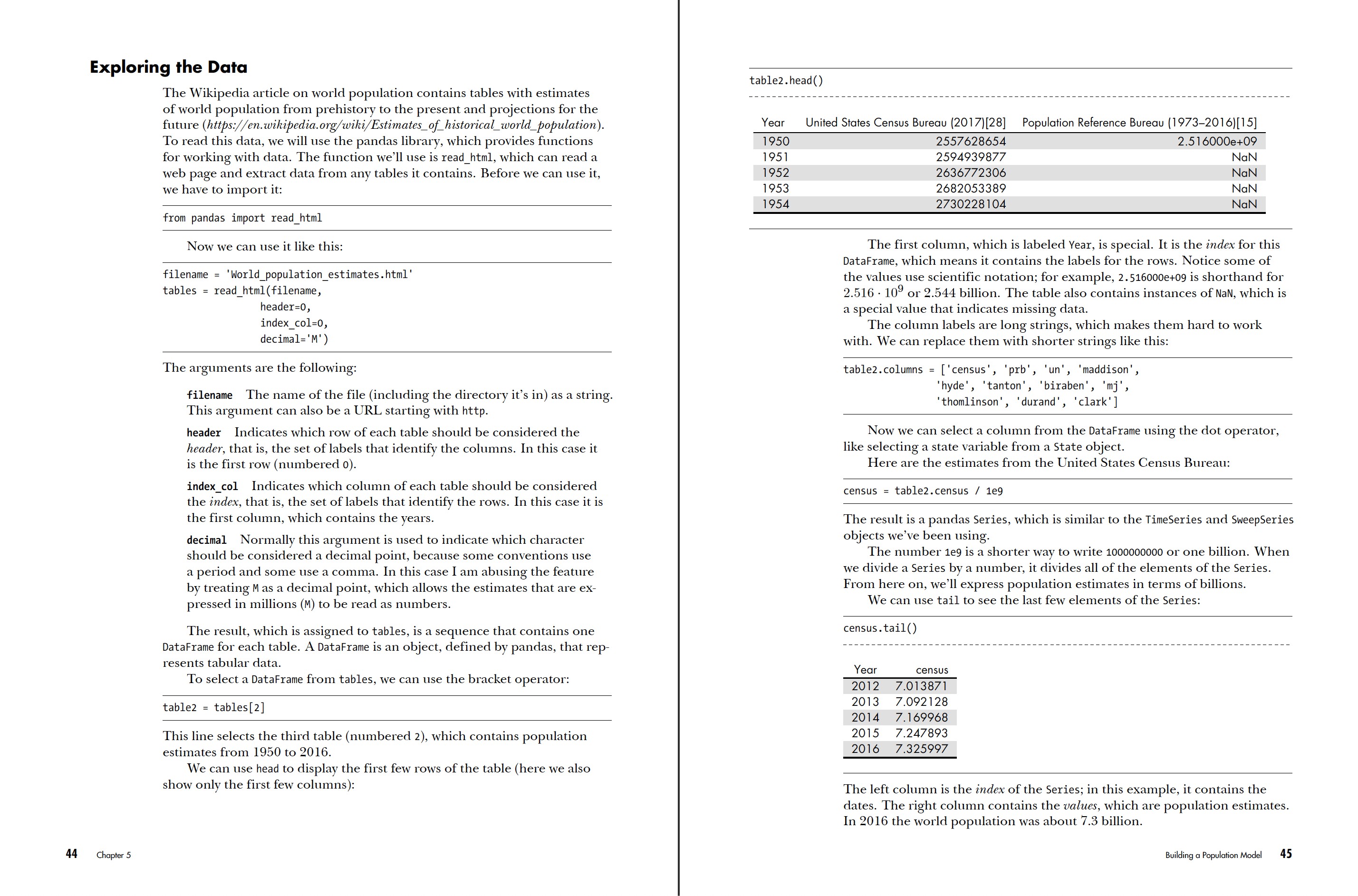 Modeling and Simulation in Python pages 44-45