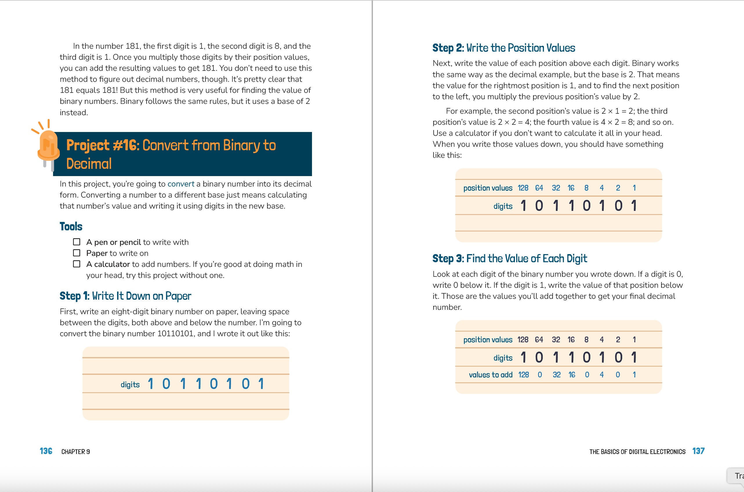 Electronics for Kids, 2nd Edition pages 136-137