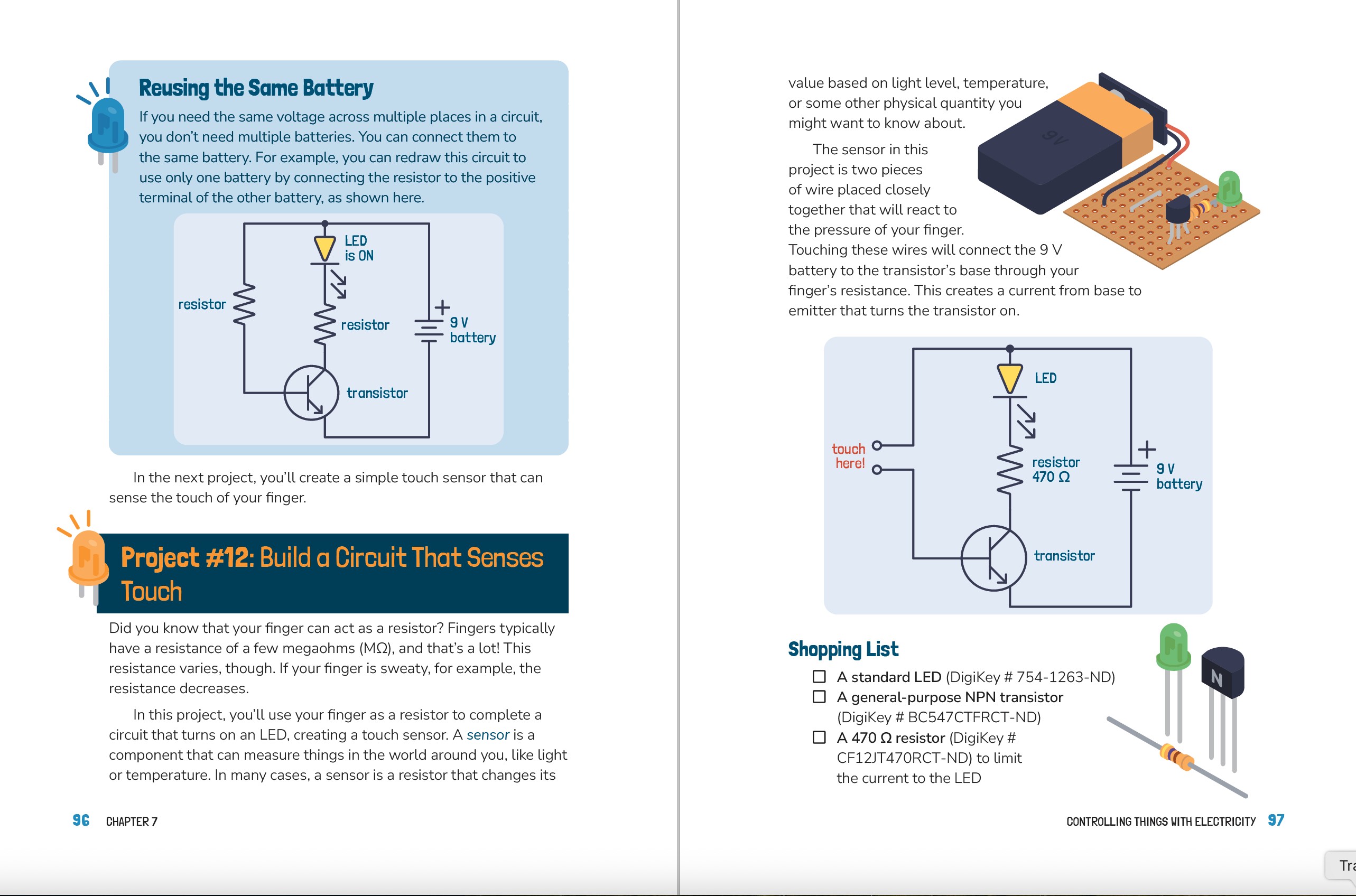 Electronics for Kids, 2nd Edition pages 96-97