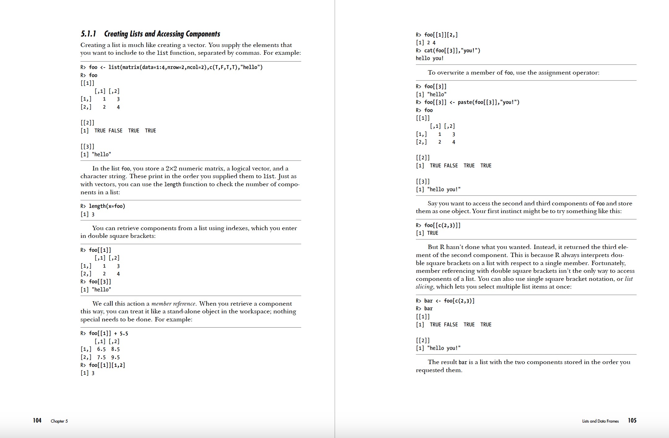 The Book of R, 2nd Edition pages 104-105