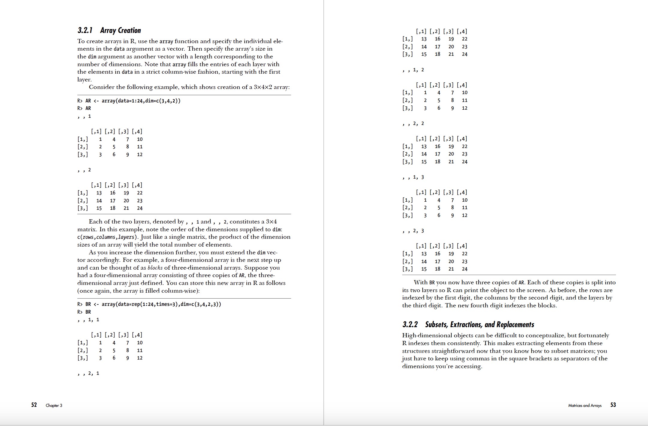 The Book of R, 2nd Edition pages 52-53