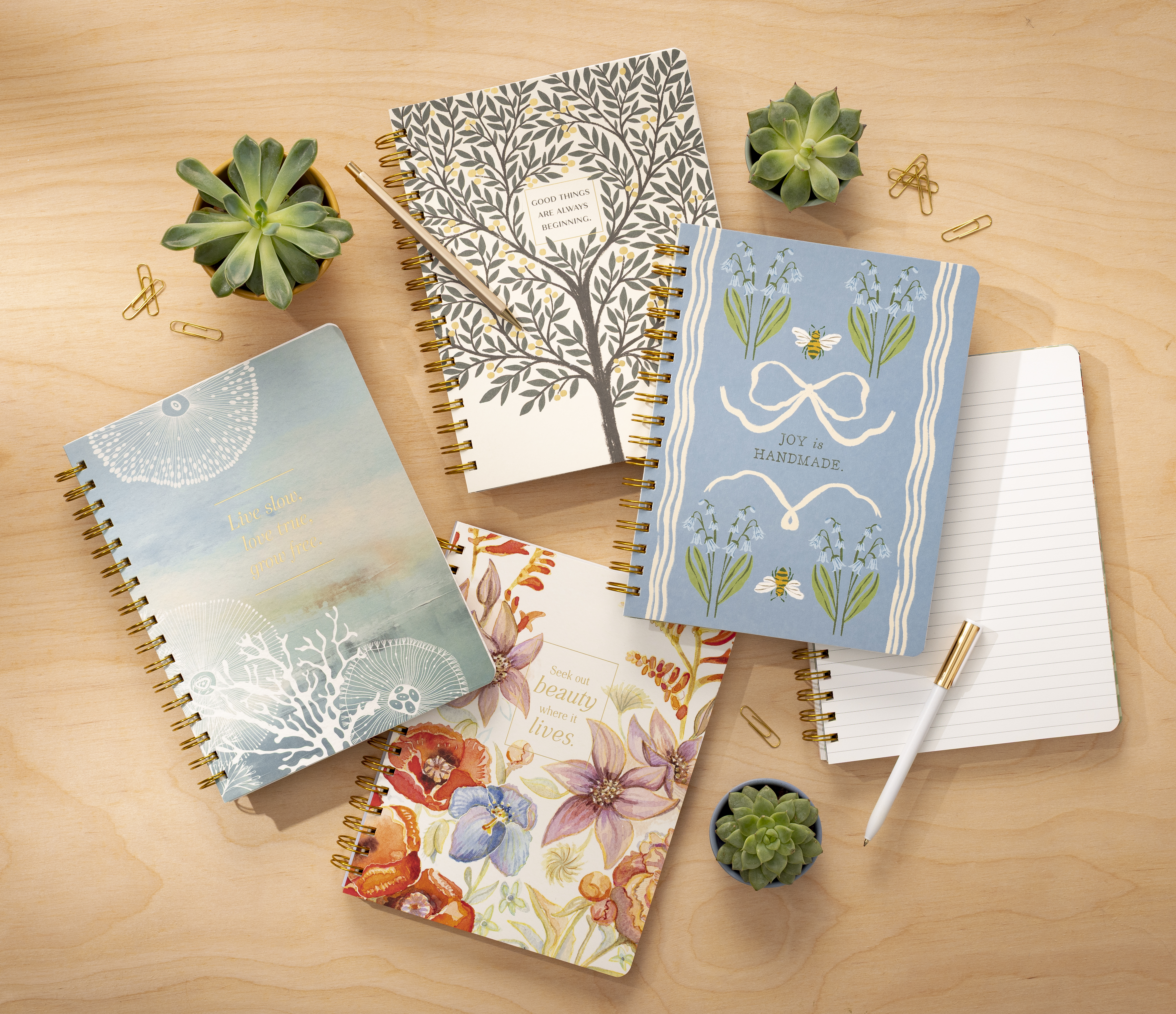 Assortment of spiral notebooks