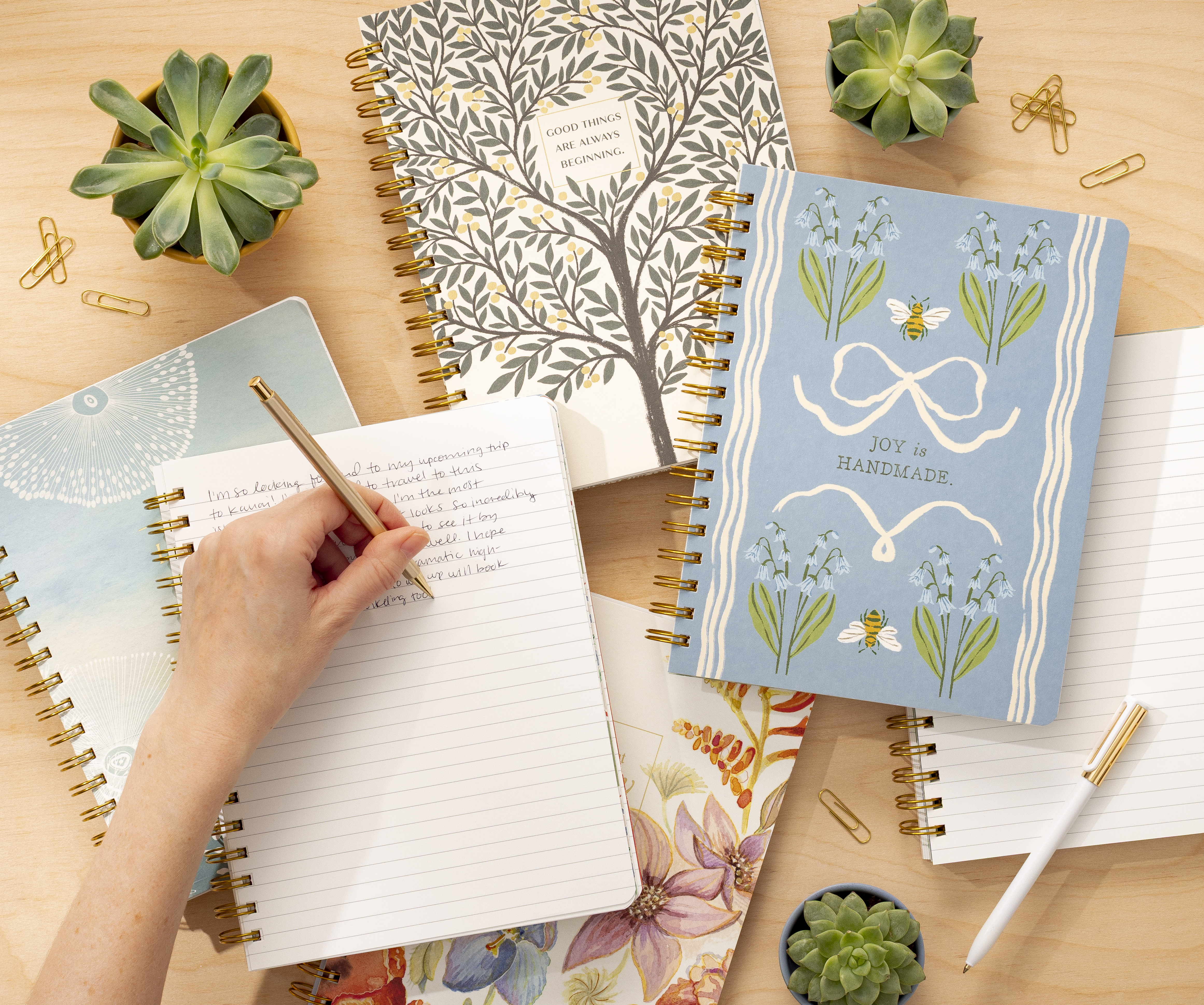 Assortment of spiral notebooks